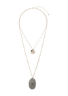 Two Row Sage Agate Necklace, Gold, large
