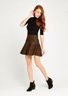 Check Flare Knitted Skirt, Rust, large