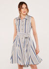 Engineered Stripe Dress, Navy, large
