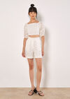 Daisy Mesh Shorts, Cream, large