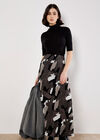 Brushstroke Bias Maxi Skirt, Dark Grey - Charcoal, large