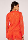 Scallop Lace Top, Orange, large