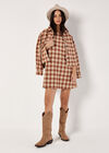 Check Print Swing Mini Dress, Rust, large