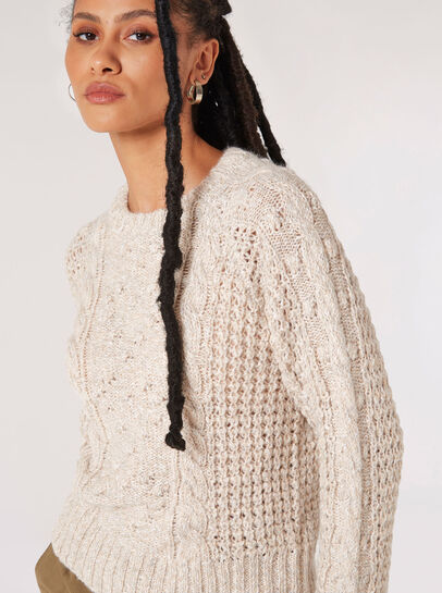 Cable Waffle Knit Jumper