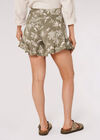 Palm Scene Wrap Skort, Khaki, large