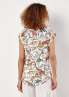 Graphic Animal Print Woven T-Shirt, Cream, large