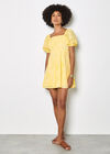 Floral Broderie Mini Dress, Yellow, large