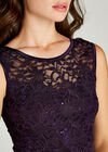 Sequin Lace Hanky Hem Skater Dress, Purple, large