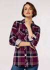 Classic Check Print Shirt, Red, large