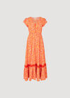 Ditsy Floral Maxi Dress, Orange, large