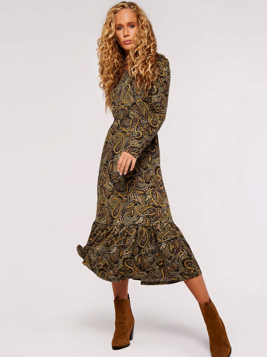 Paisley Tiered  Midi Dress