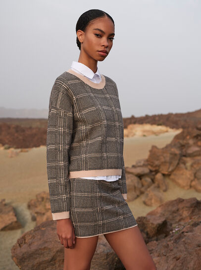 Check Knitted Jumper