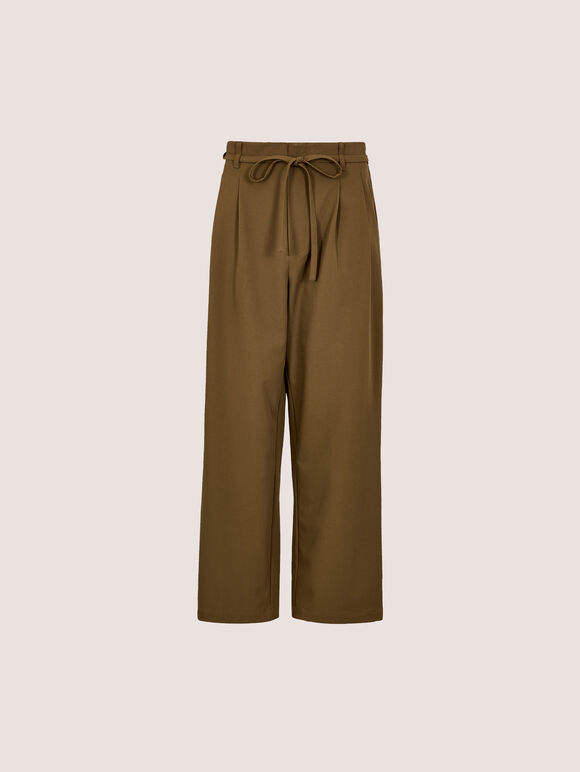 Pleat Detail Tailored Trousers, Stone, large