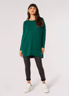 Oversized Ribbed Jumper, Green, large