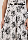Rose Print Fit and Flare Midi Dress, White, large