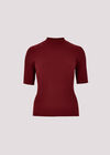 Ribbed Knit Top, Burgundy, large