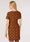 Rose Jacquard Mini Dress, Rust, large