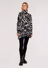 Zebra Print Oversized Tunic, Grey, large