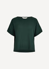 Waffle Knit Oversized Cotton T-Shirt, Green, large