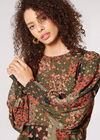 Patchwork Ditsy Floral Top, Green, large