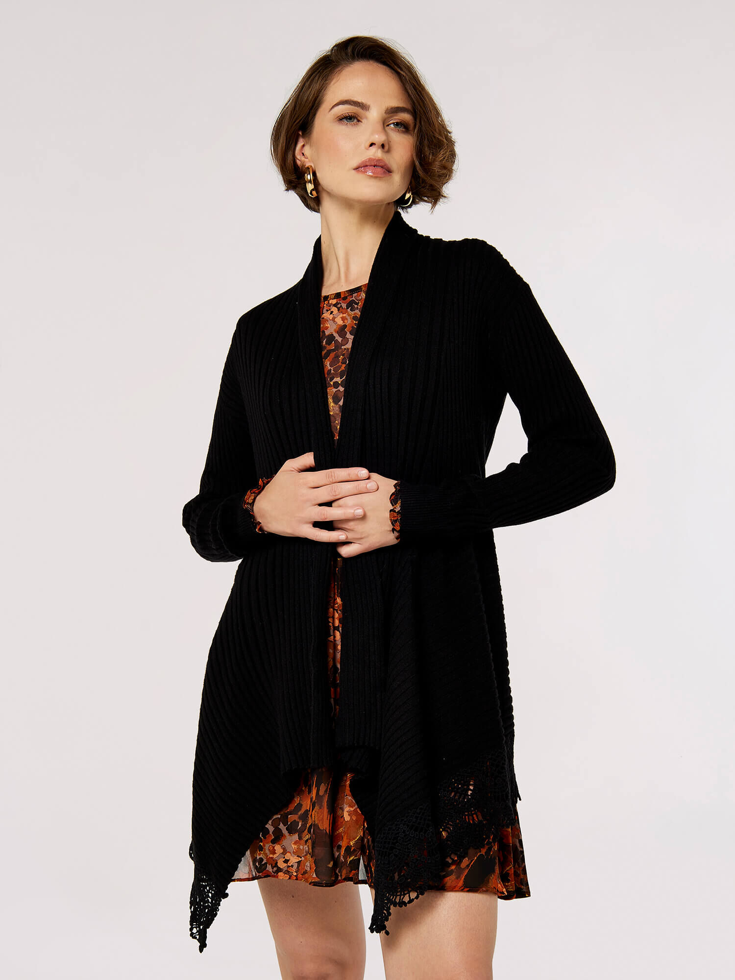 Ribbed waterfall cardigan on sale