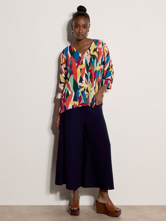 Colour Block Woven Blouse, Orange, large