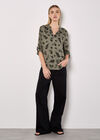 Botanical Leaf Lightweight Blouse, Khaki, large