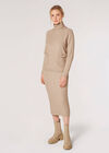 Aran Knitted Midi Skirt, Stone, large