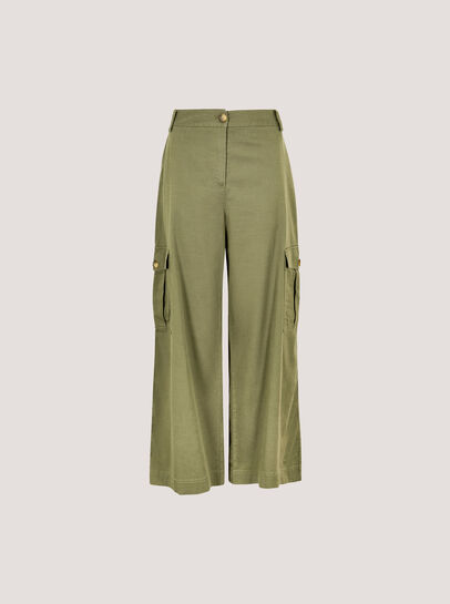 Wide Leg Chino Trousers