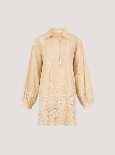 Broderie Anglaise Cotton Swing Mini Dress