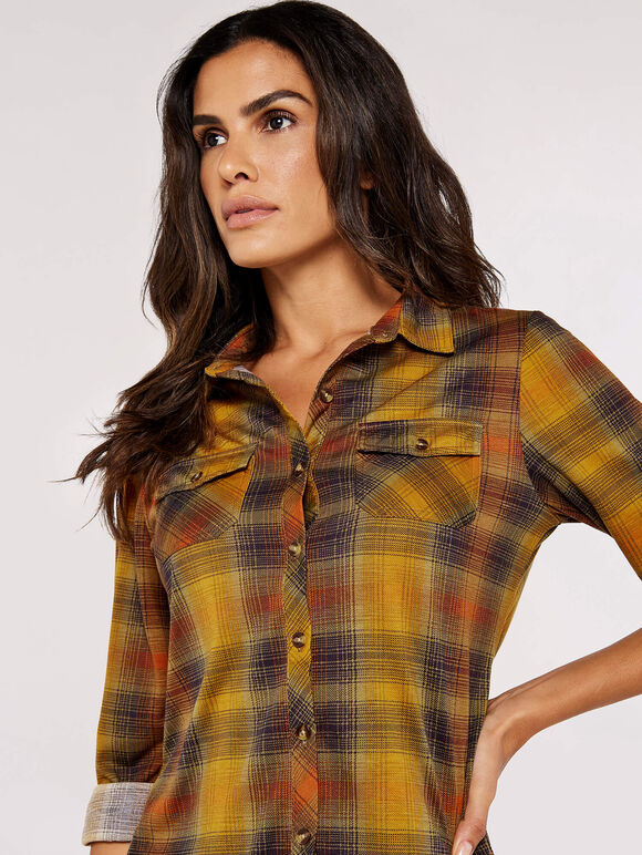 Checked Shirt, Mustard, large