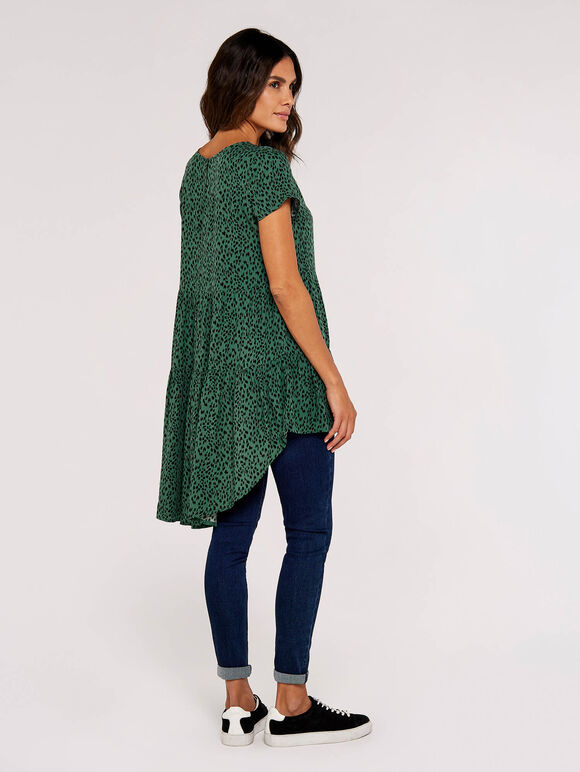 Ikat Dot Oversized Top, Green, large