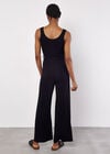 Sleeveless Ribbed Jersey Jumpsuit, Black, large