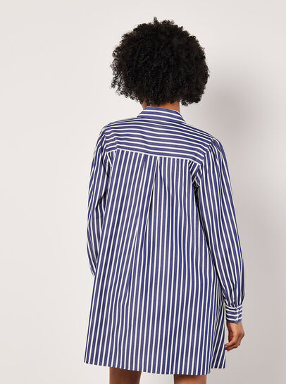 Stripe Shirt Cotton Mini Dress