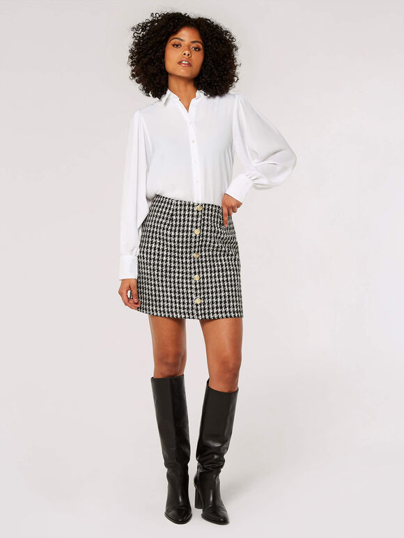Balloon Sleeve Shirt, White, large
