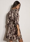 Abstract Print Utility Mini Dress, Black, large