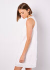 Floral Embroidered Shift Mini Dress, White, large
