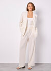 Pinstripe Linen Blend Blazer, Stone, large