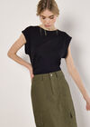 Cotton Cargo Midaxi Skirt, Khaki, large