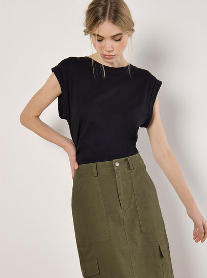 Cotton Cargo Midaxi Skirt
