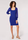 Bodycon Knitted Mini Dress, Blue, large