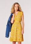 Daisy Floral Mini Dress, Mustard, large