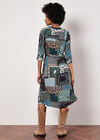 Patchwork Paisley Shirt Mini Dress, Navy, large