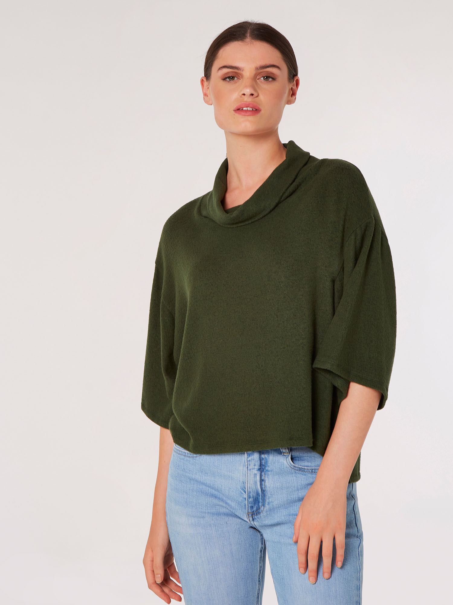 Olive green cowl neck sweater store