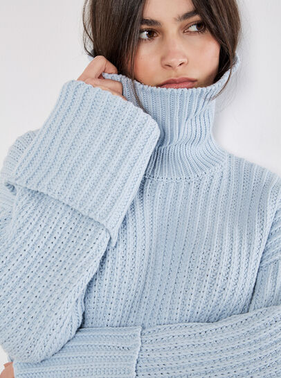 Chunky Knit Roll Neck Jumper