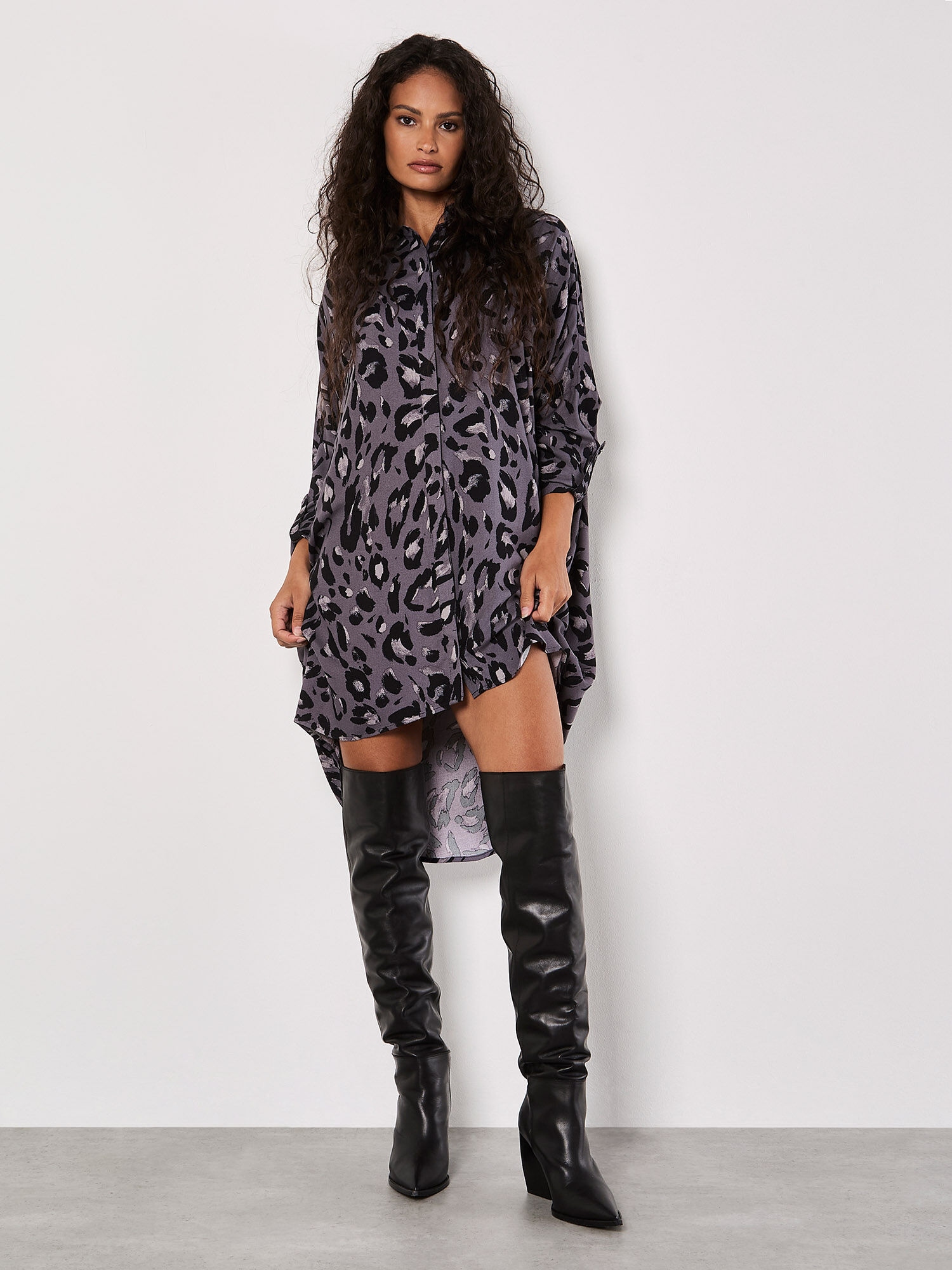 Oversized leopard print shirt dress new arrivals