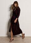 Abstract Print Wrap Maxi Dress, Burgundy, large