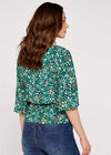 Ditsy Angel Sleeve Top, Green, large
