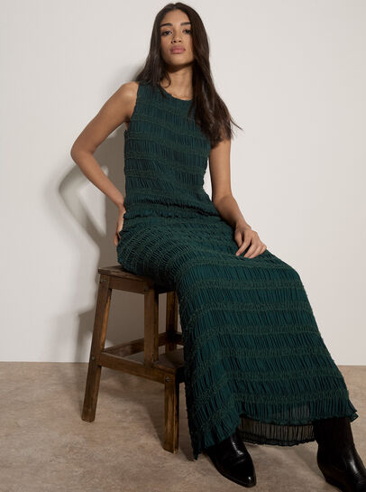 Ruched Chiffon Maxi Skirt