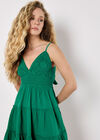 Bow Back Crochet Cami Mini Dress, Green, large